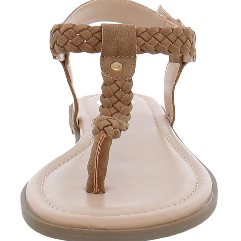 NWOB Tan Braided Strap Sandals with Ankle Buckle